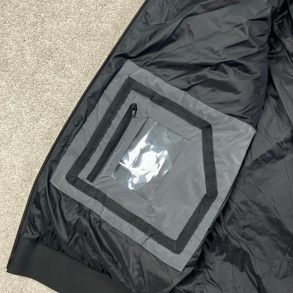 Emporio Armani Mens 3XL Puffer Wind Vest Gray Travel Quilted Packable Hooded